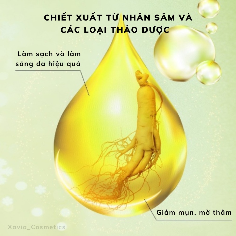 Xà phòng tắm nhân sâm cao cấp - Loại bỏ bã nhờn, kiểm soát mụn hiệu quả, làm sạch sâu, sáng da và mờ các vết thâm sạm