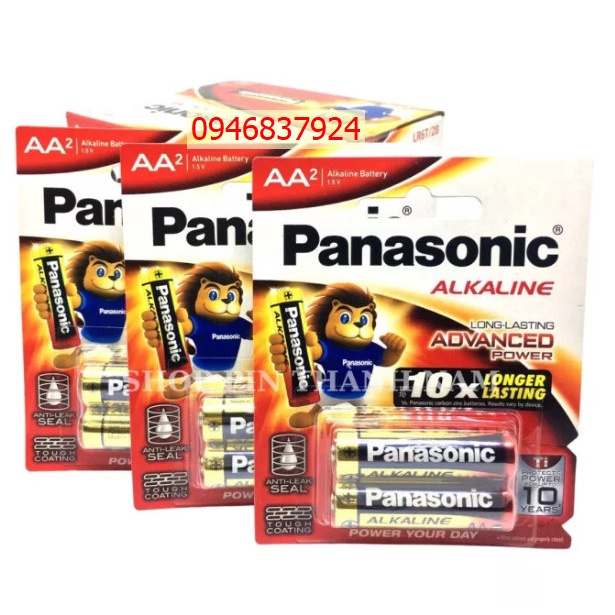 Hộp 12 Vỉ Pin AA Panasonic Alkaline LR6T/2B Đỏ 1,5V Made in ThaiLand