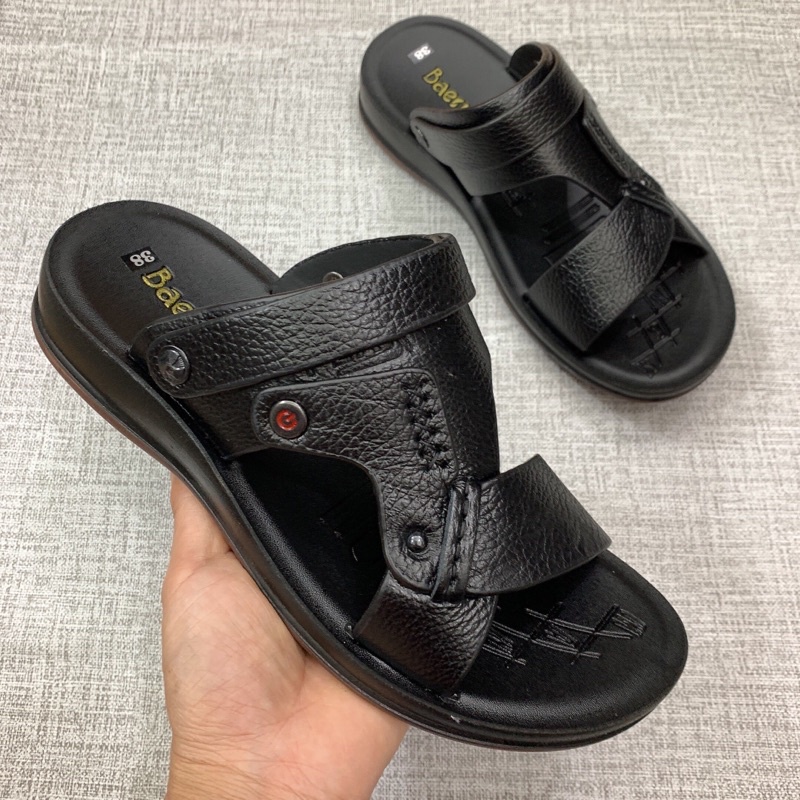 dép da nam da bò  đế kếp 3 p trống trơn trượt siêu bền siêu êm!!!