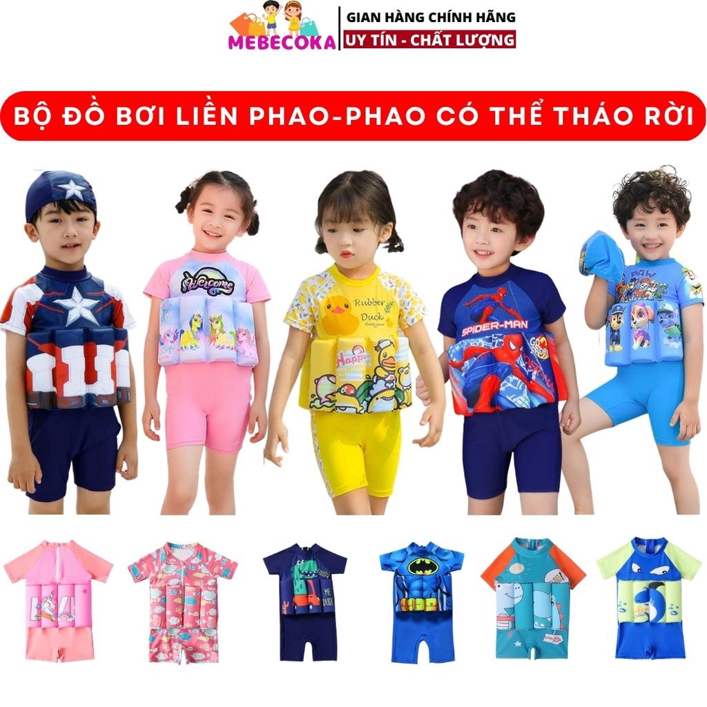 Đồ bơi trẻ em ,áo bơi LIỀN PHAO tự nổi , bộ liền có phao cho bé Trai bé Gái loại CAO CẤP