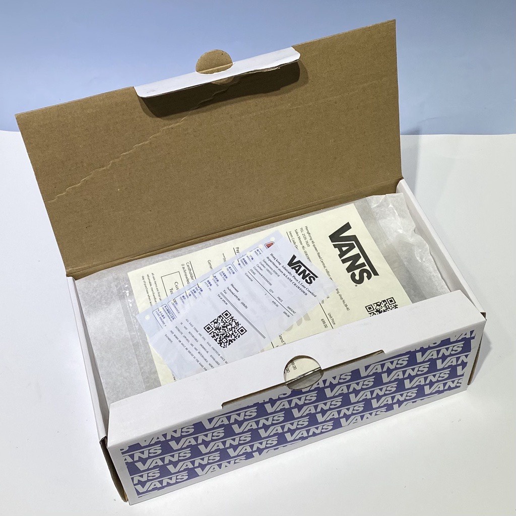 PK Hộp giấy carton Vans xanh đựng giày dép quần áo mũ nón gói quà đóng hàng giá rẻ kèm bill thẻ giấy lụa nhật