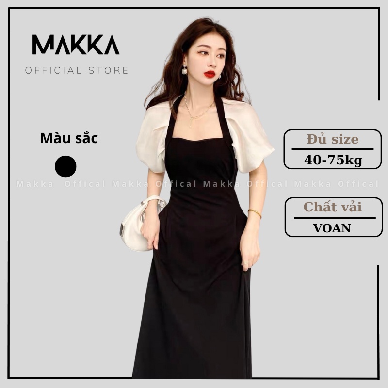 Đầm thiết kế MAKKA váy tay voan phồng dáng xoè 5922
