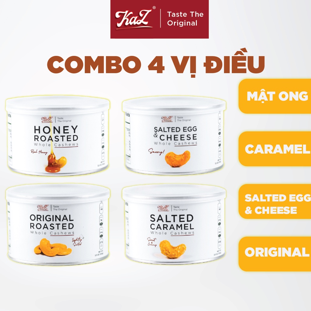Combo 4 Vị Điều Kaz lon thiếc 100g