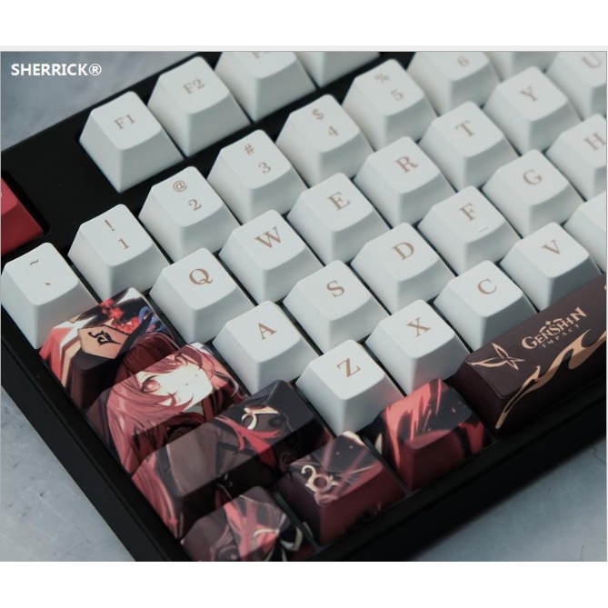 Keycap Hình Anime Trắng Đen Ứng Với 87/108/98 Bàn Phím Cơ