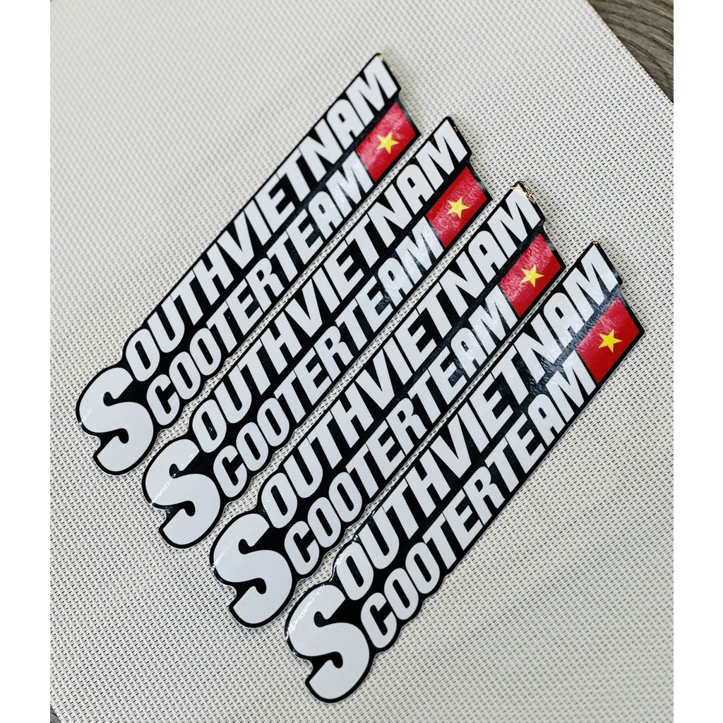 Tem Chữ Southvietnam Scooter Size 18CM in siêu trong, thường, phản quan, phản quang bốc ép