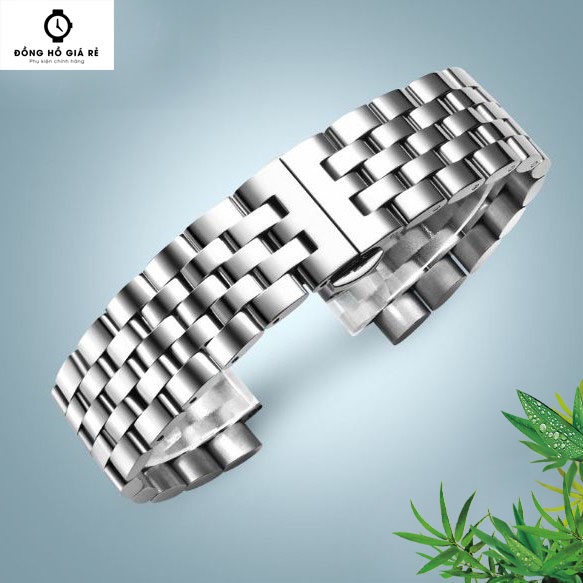 Dây đồng hồ thép không gỉ inox 316 model 04 kiểu khóa bấm chống han gỉ (20mm 22mm)