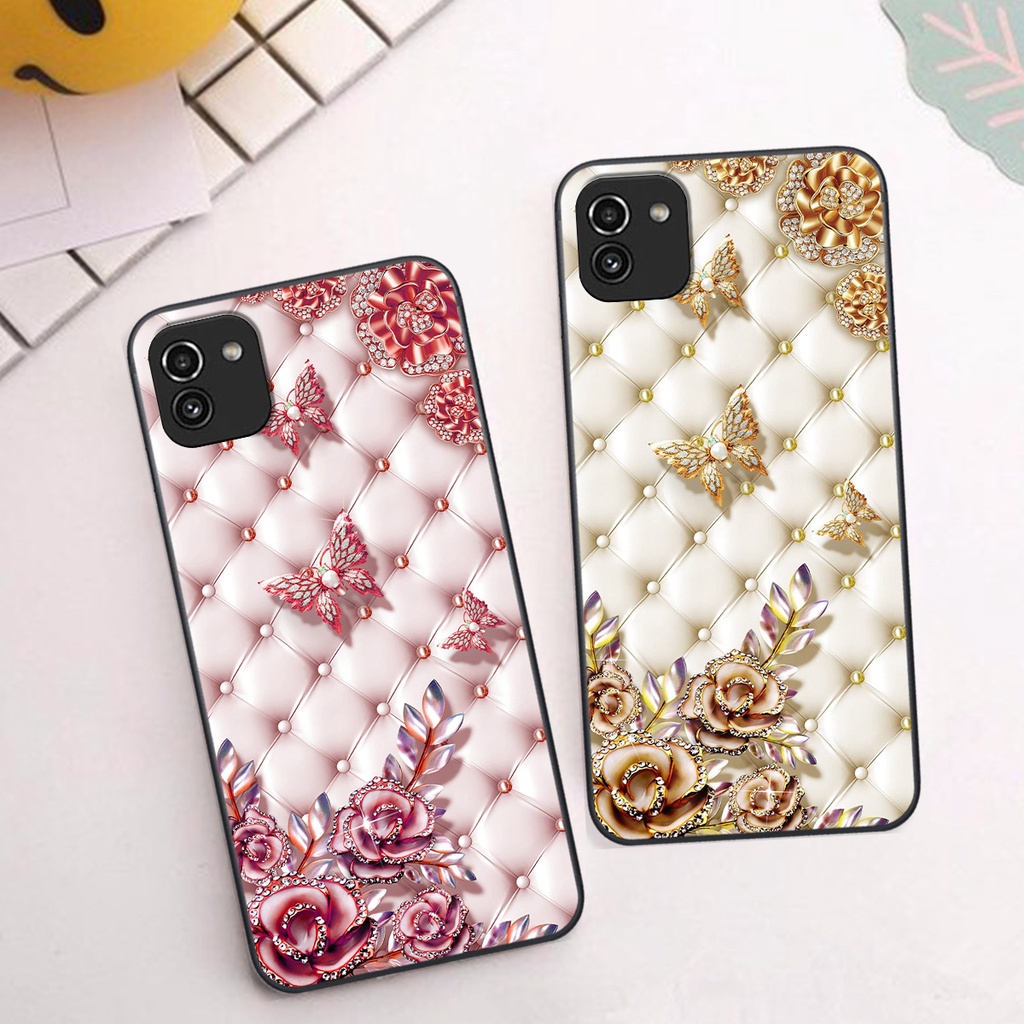 Ốp Samsung A03 in hình hoa lá họa tiết siêu đẹp, sang trọng