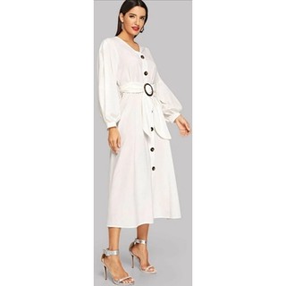 đầm trắng linen topshop