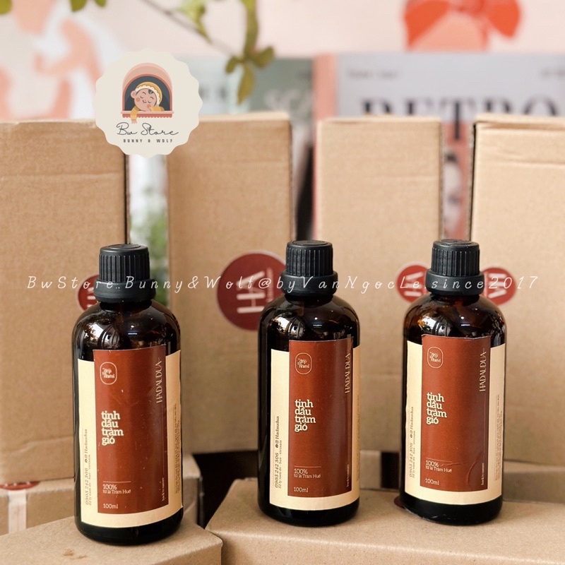 Tinh Dầu Tràm Gió Nguyên Chất Handmade CHUẨN HUẾ HADAUDUA - chai 100ml [ Bw Store ]