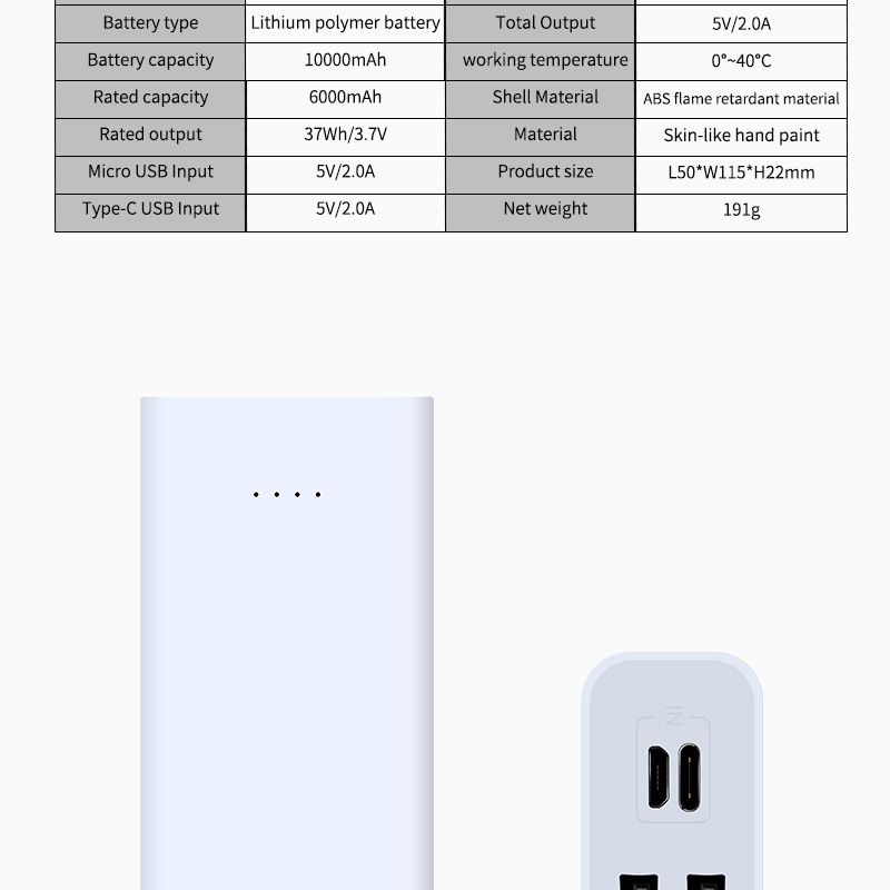 Sạc Dự Phòng 20000mAh 10000mAh BASIKE PT816P Power Bank 10W PIN Đầu ra USB * 2 - Chính hãng- BH 12 tháng