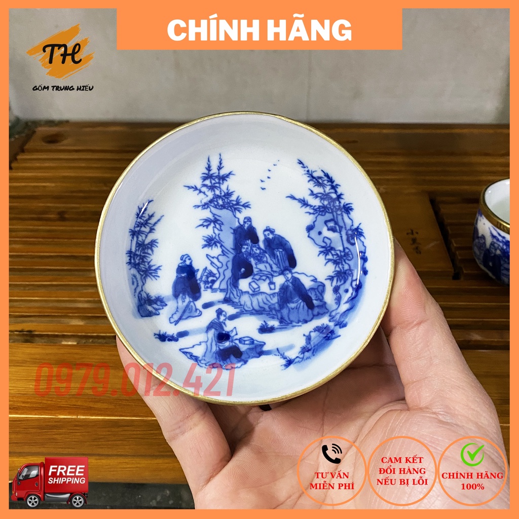 Chén Đĩa lẻ bọc đồng Bát Tràng cao cấp