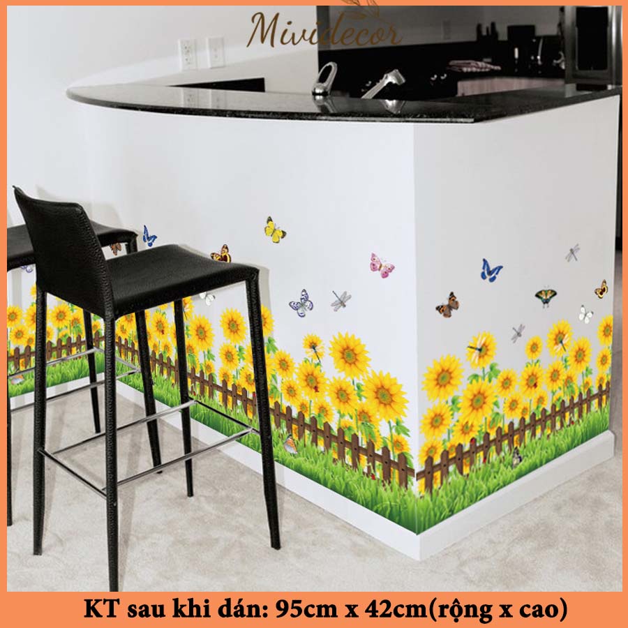 Decal chân tường hoa cúc - SK706057- thaomivi