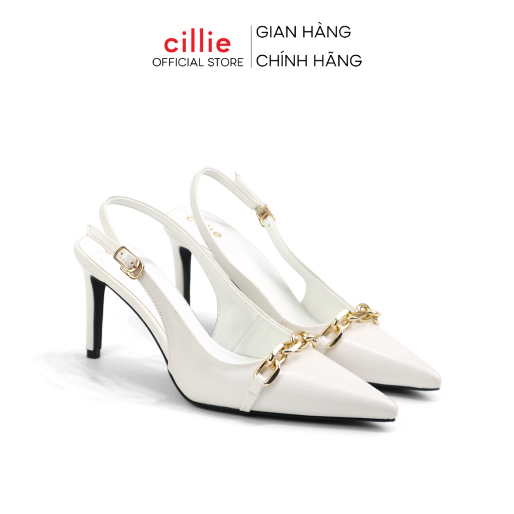 Giày cao gót slingback Cillie đi tiệc sang trọng, đi chơi gót nhọn cao 9cm dáng mũi nhọn thon chân 1107