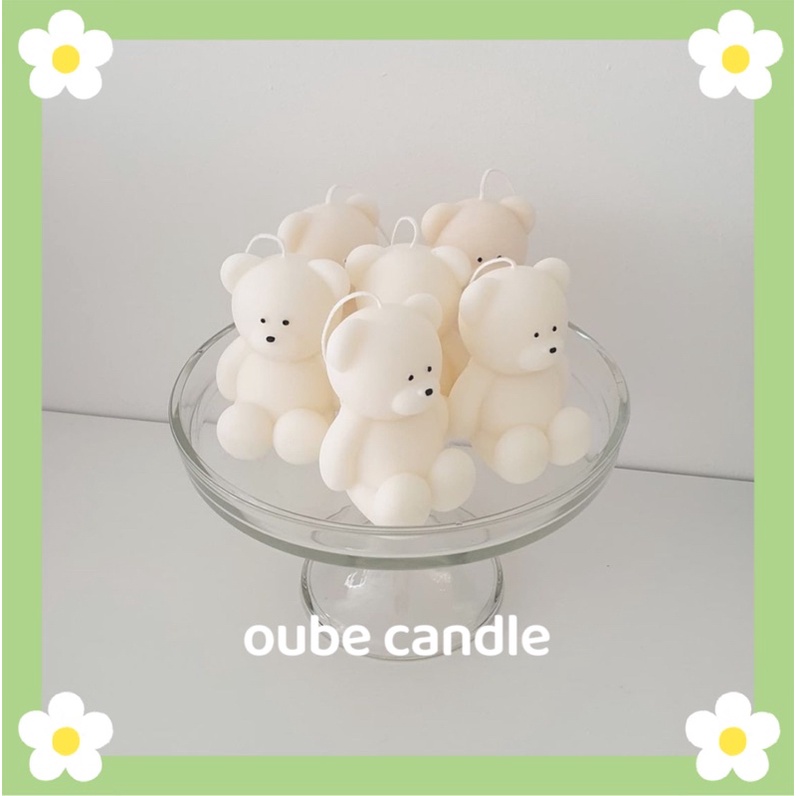Nến Thơm Tạo Hình Gấu Nhỏ Đáng Yêu Quà Tặng Decor Phòng Tinh Dầu Thư Giãn Cao Cấp | Oube Candle