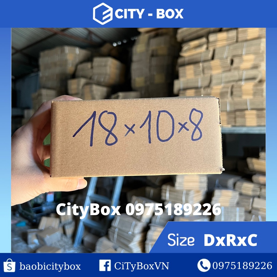 set 100 hộp 18x10x8 hộp carton ship cod - 18x10x8 hộp đóng hàng