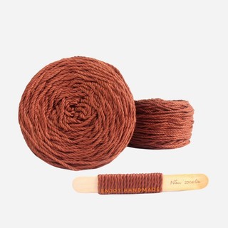 Dây thừng macrame cotton màu nâu sôcôla 3 xoắn, 3mm / 5mm