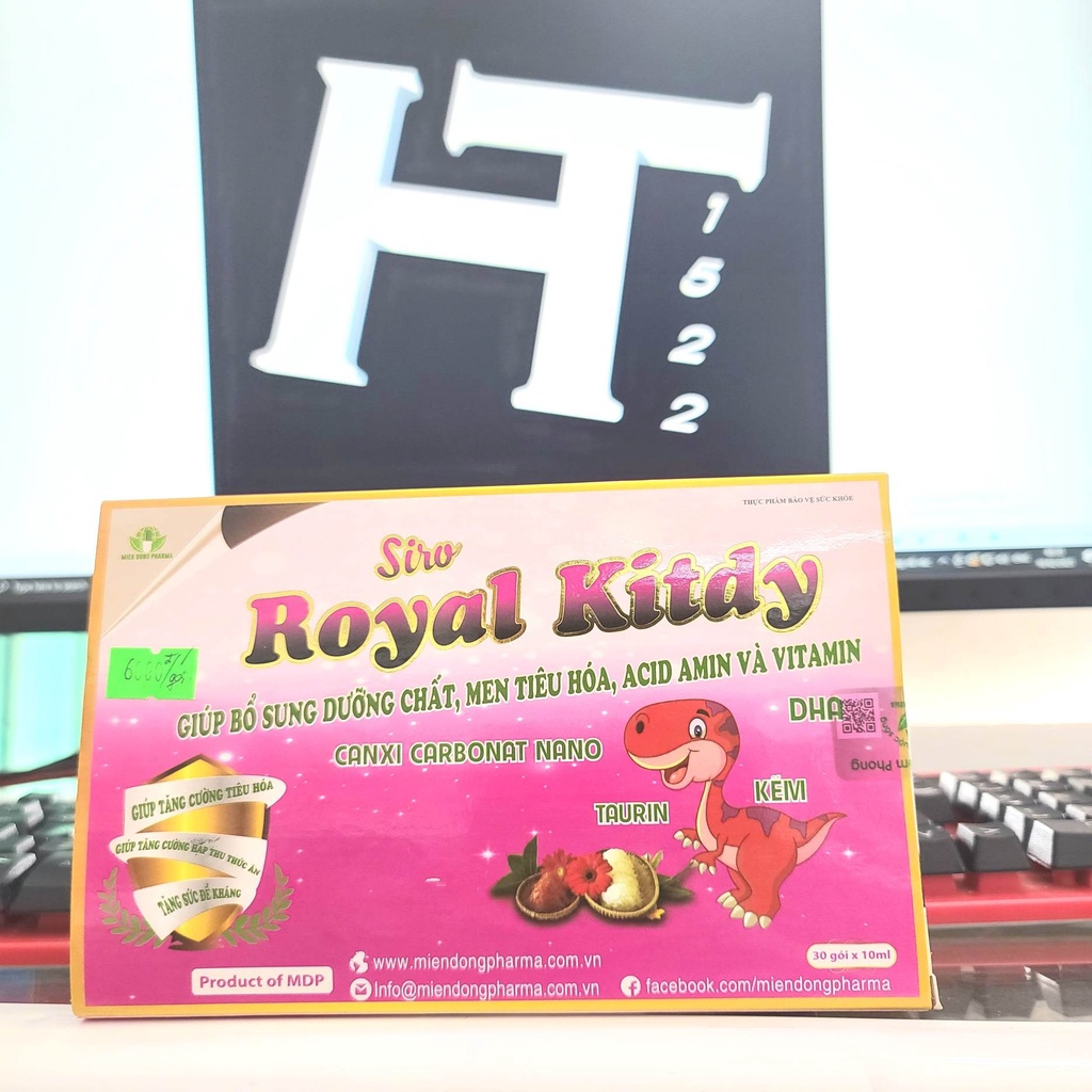 30 gói Siro Royal Kitdy Men tiêu hoá cho trẻ còi xương biếng ăn, bổ sung vitamin và khoáng chất tăng cường sức khoẻ