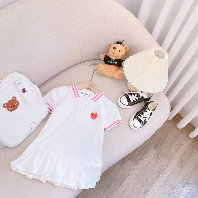 Váy polo quả dâu cho bé gái 8-25kg V0085