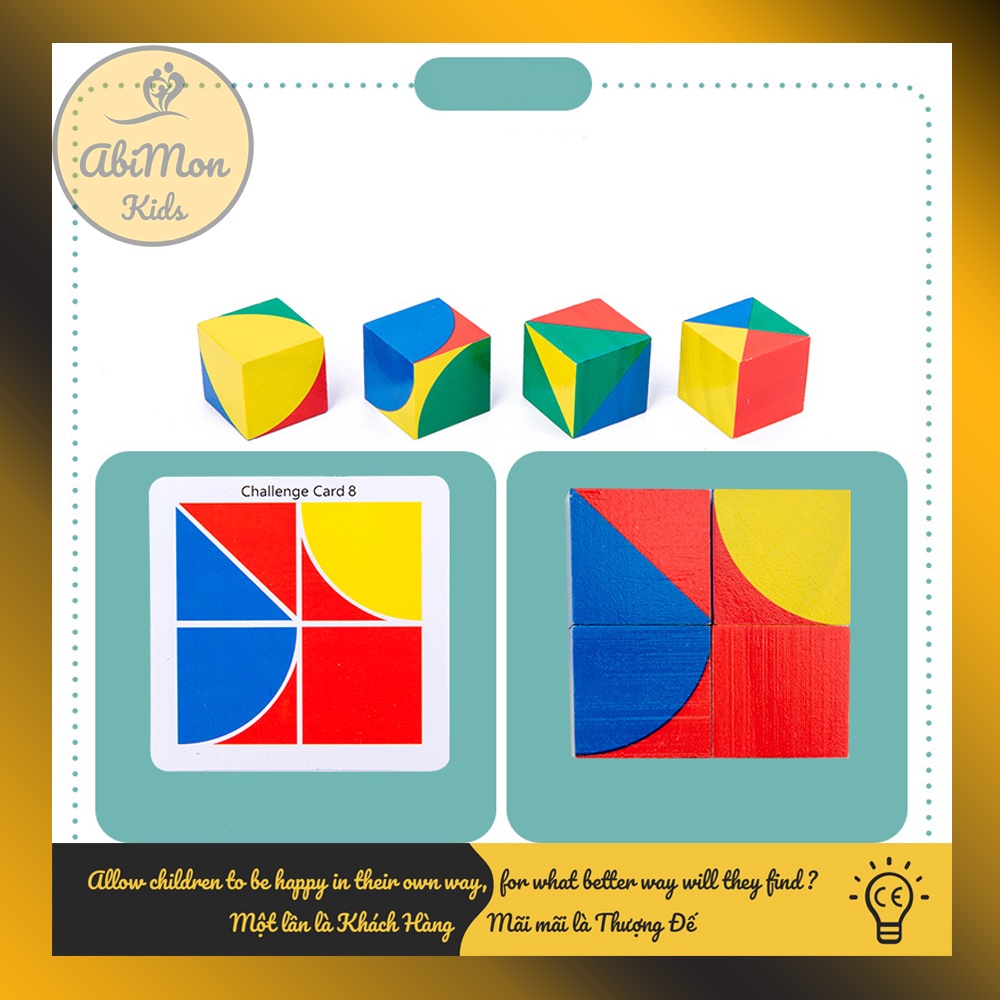 Đồ Chơi Khối Lập Phương Pixy Cubes Block Cho Bé ☘️ Montessori cao cấp ✨ Đồ chơi Gỗ - Giáo Dục - An toàn - Thông minh