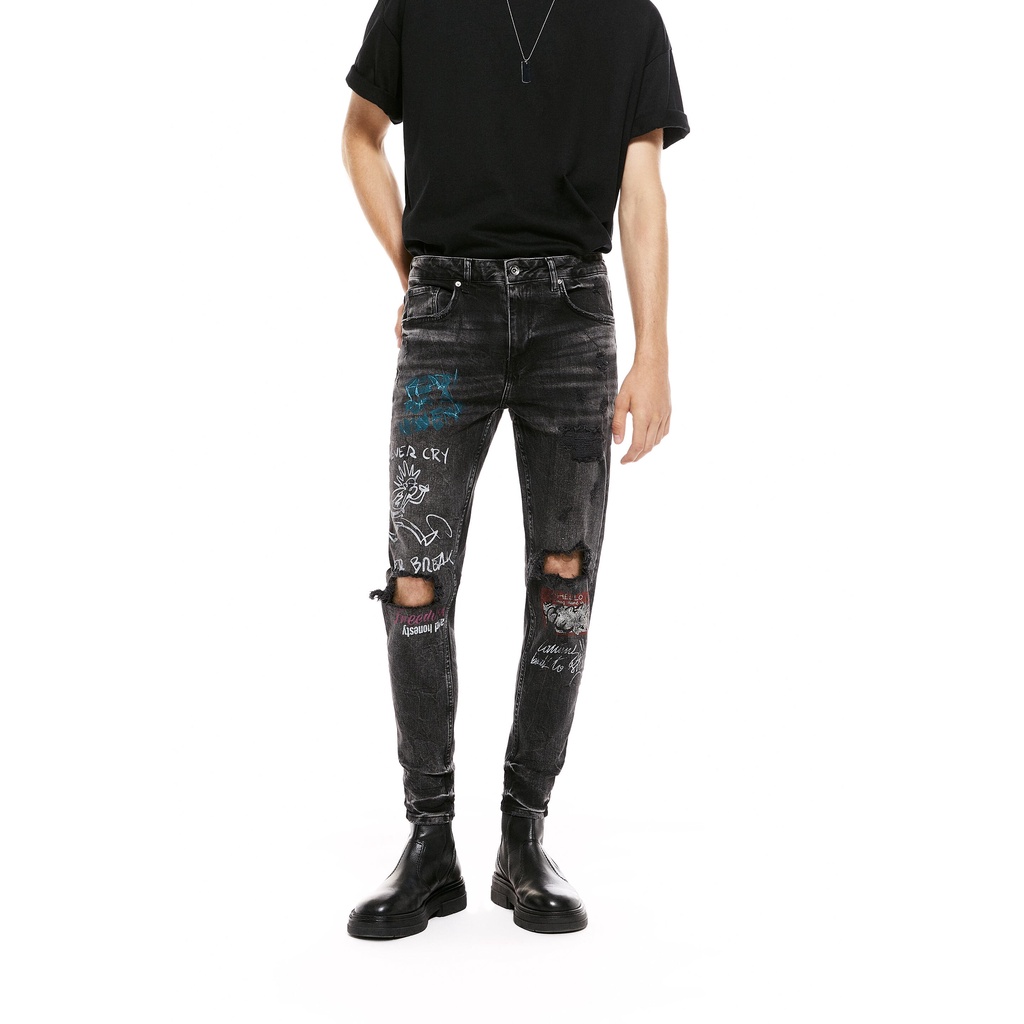 Quần Jeans Nam ZARA Authentic Rách Khoét Gối Cực Chơi