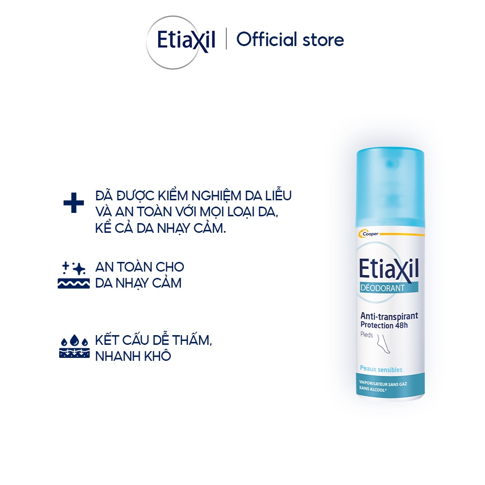 Xịt Khử Mùi Và Ngăn Mồ Hôi Dành Cho Chân 48h Etiaxil 100ml