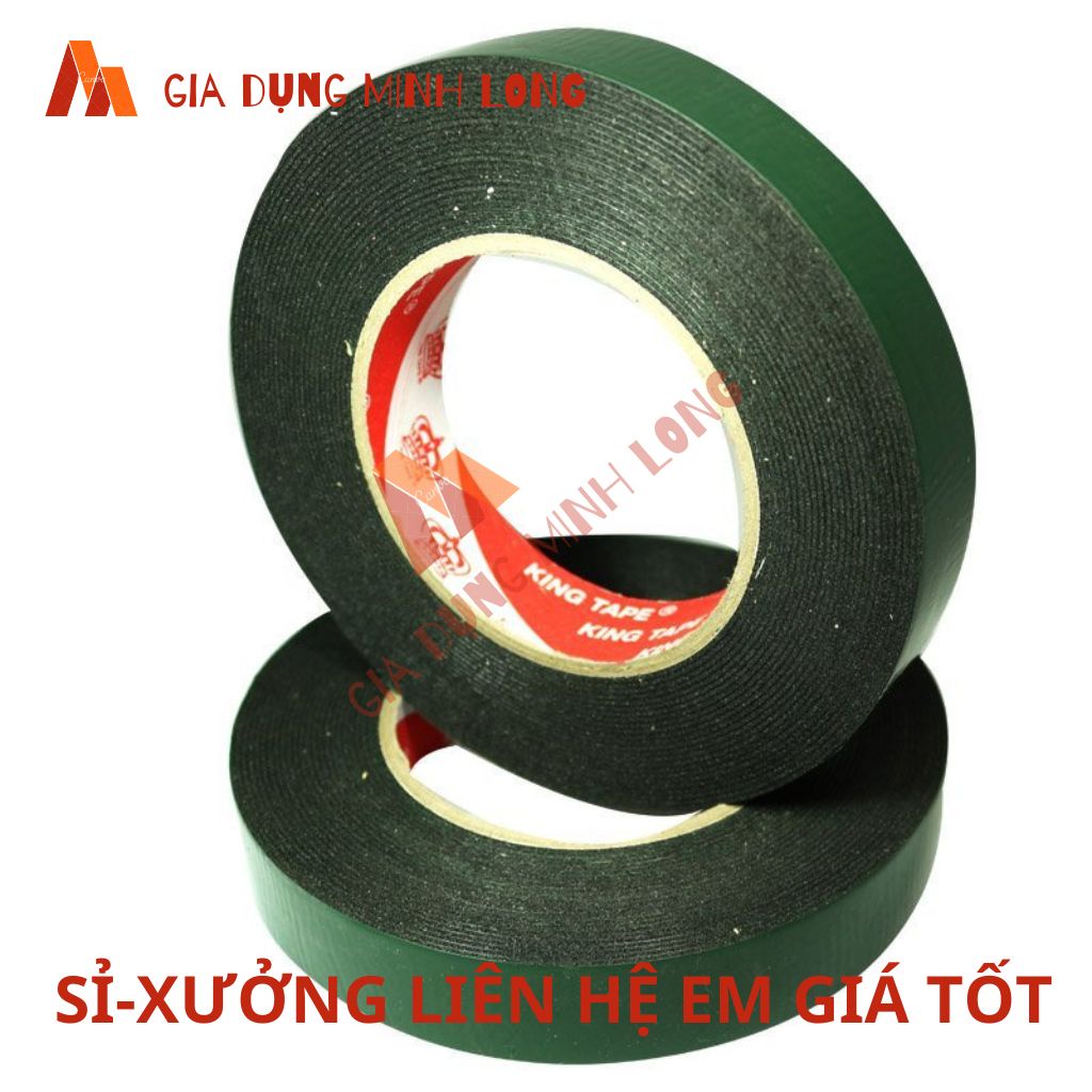 [cuộn lẻ] Băng  keo hai mặt xốp xanh 1F5-2F4 keo 2 mặt đen siêu dính