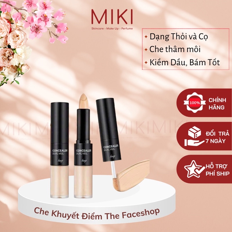 Che Khuyết Điểm Hai Đầu The Face Shop Duel Veil Dạng Thỏi và Dạng Cọ