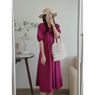 Đầm midi suông xếp li dọc (ảnh thật/ có sẵn)