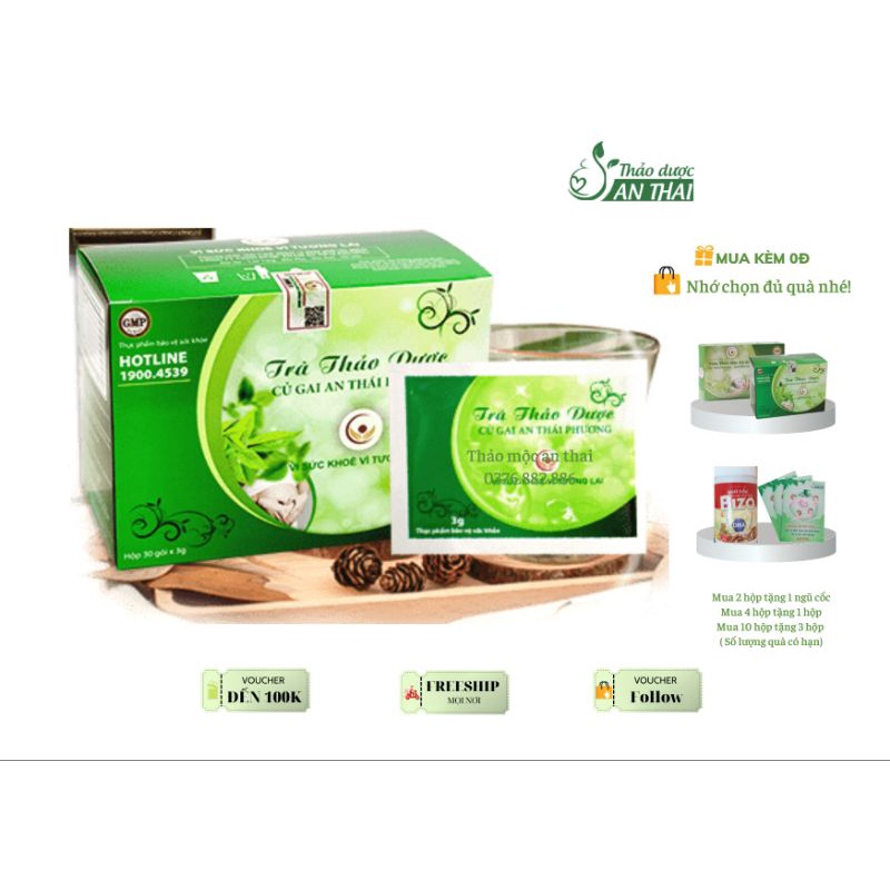 Trà Thảo Dược Củ Gai An Thái Phương, giúp mẹ bầu khoẻ mạnh trong suốt suốt thai kỳ (10 gói dùng thử)