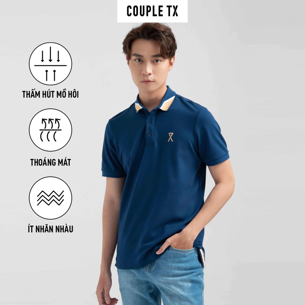 Áo Polo Nam Couple TX Pique Slim Fit Phối Bo Cổ MPO 1024