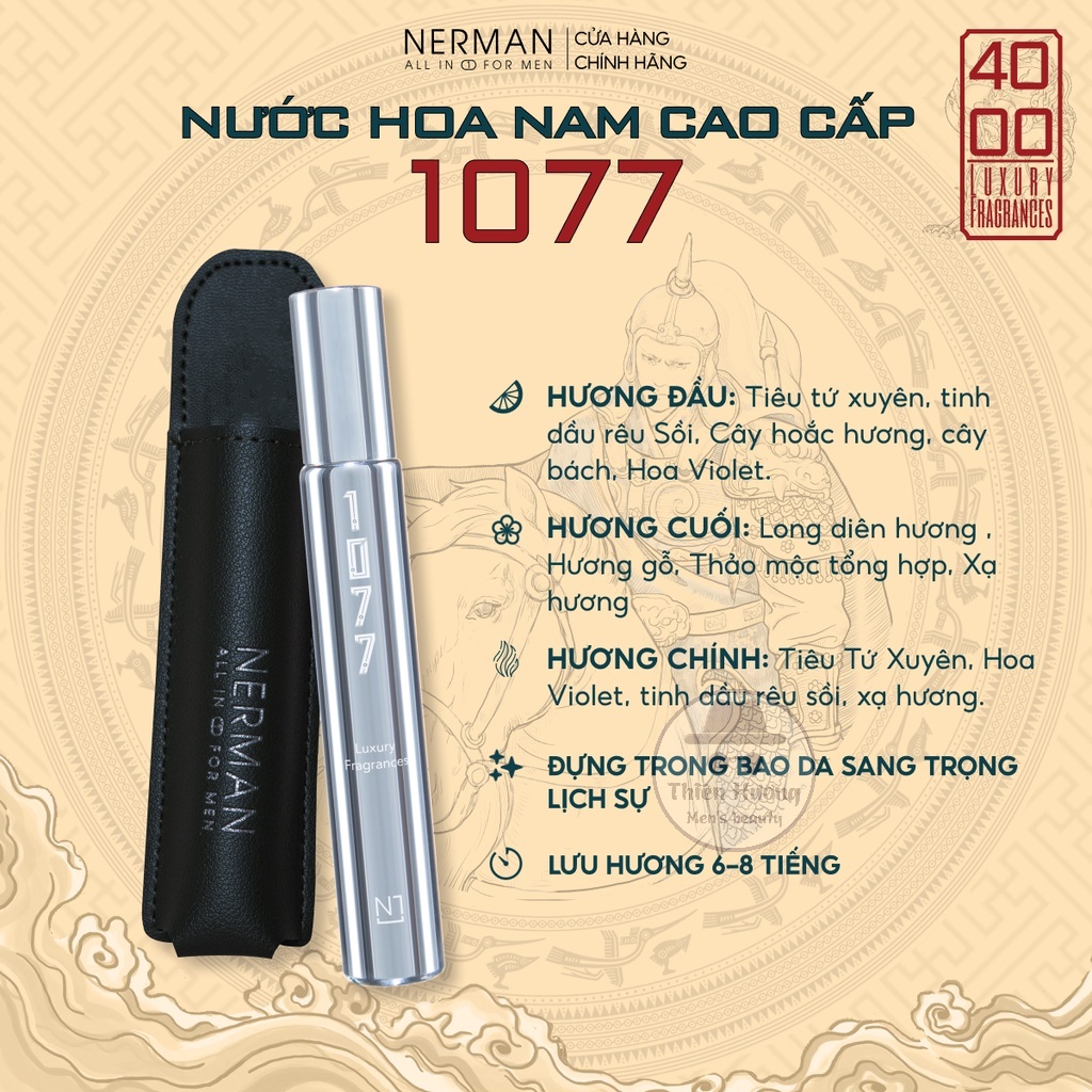 Nước Hoa Nam Chính Hãng Nerman 4000 - Bộ 3 Chai Nước Hoa Nerman Hương Thơm Nam Tính Mạnh Mẽ Lưu Hương Cực Lâu
