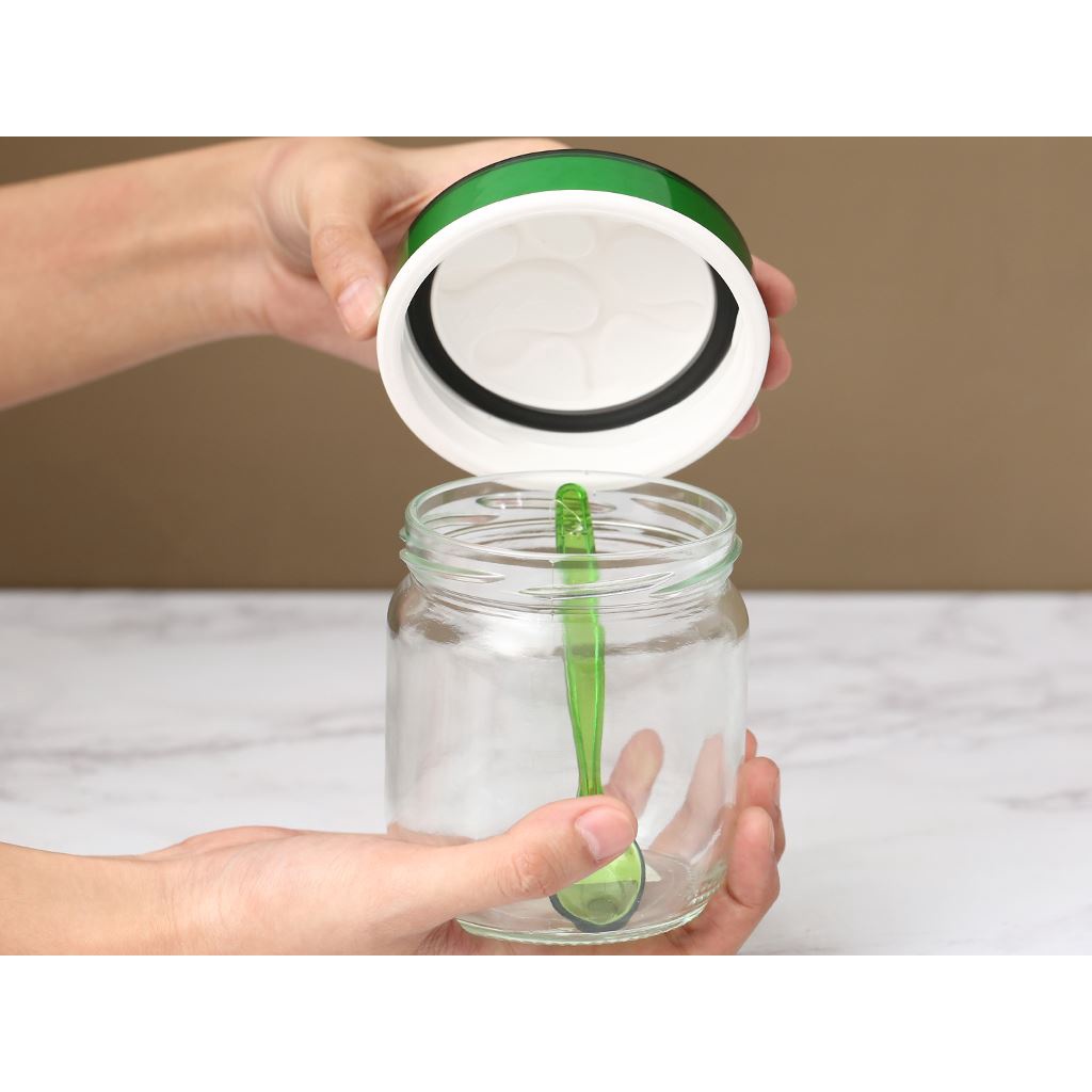 Hũ Thuỷ Tinh Tròn Trơn Nắp Decor Herevin 425ml