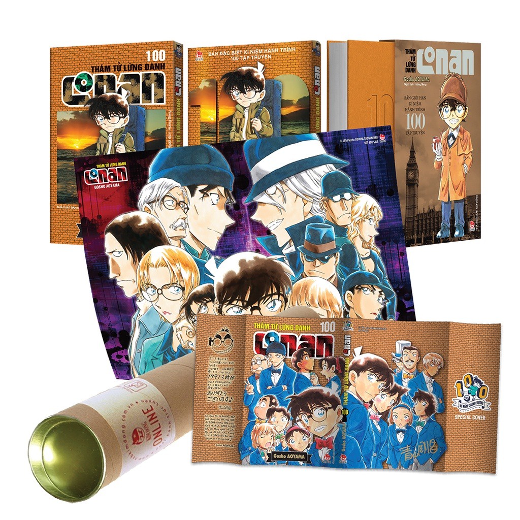 Thám Tử Lừng Danh Conan - Tập 100 (Full quà) Bìa áo Limited + Poster + Ống