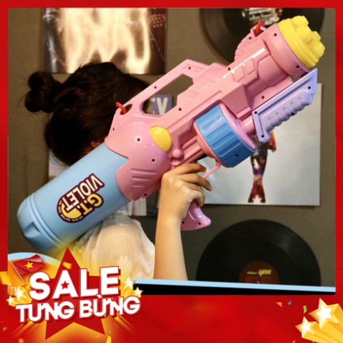Súng Nước Áp Lực Ngoại Cỡ Cực Đại Siêu To Thể Tích 2500ml Violet Tặng Kèm Dây Đeo