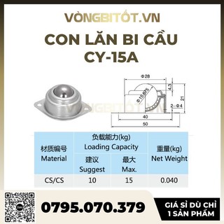 Con lăn bi cầu CY15A, con lăn đa hướng chịu tải lớn CY-15A, hàng Nhập Khẩu CY-15A
