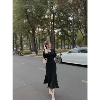 ĐẦM MIDI ĐUÔI CÁ CỔ NHỌN (KÈM VIDEO HÌNH THẬT)
