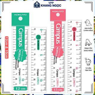 Thước kẻ nhựa trong suốt 12-15cm ezmath campus