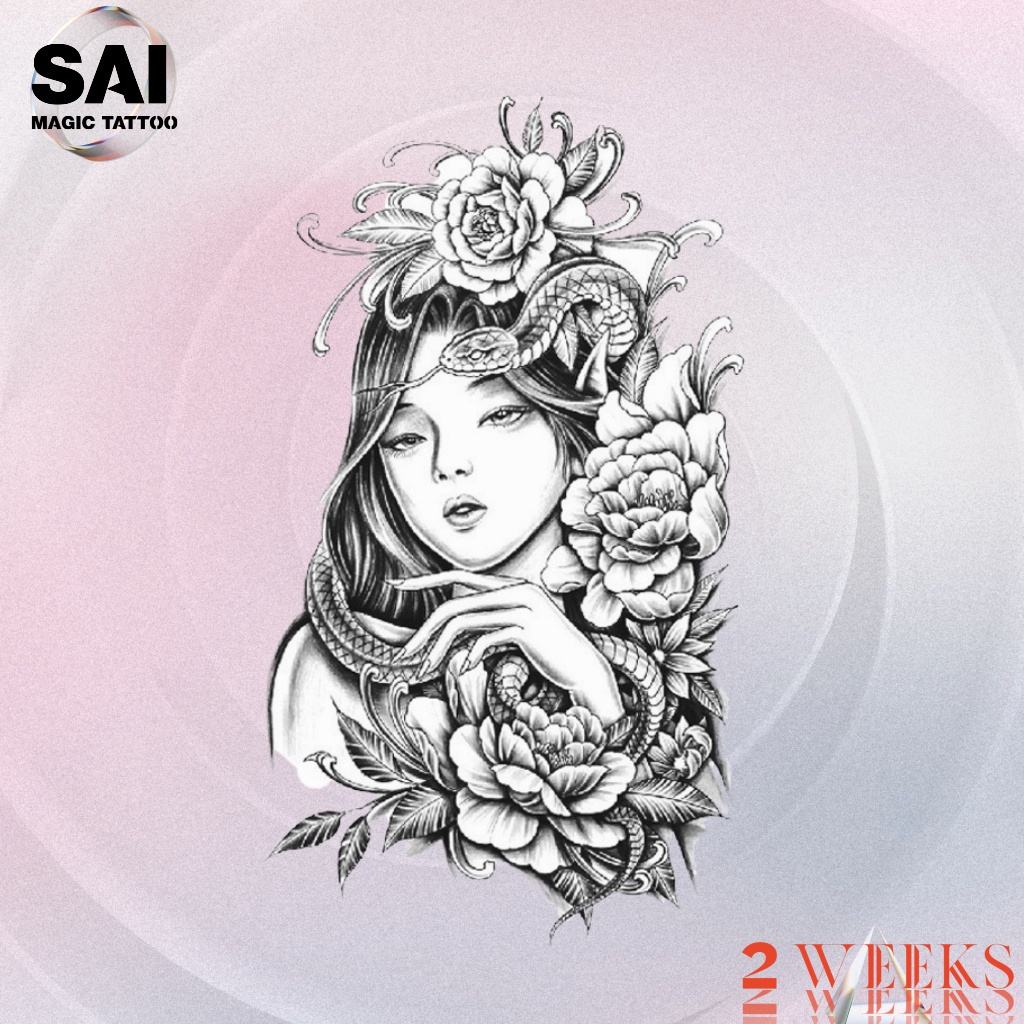 Miếng dán hình xăm tạm thời SAI MAGIC TATTOO 832 18CM×11CM chống thấm nước lâu trôi lên đến 2 tuần