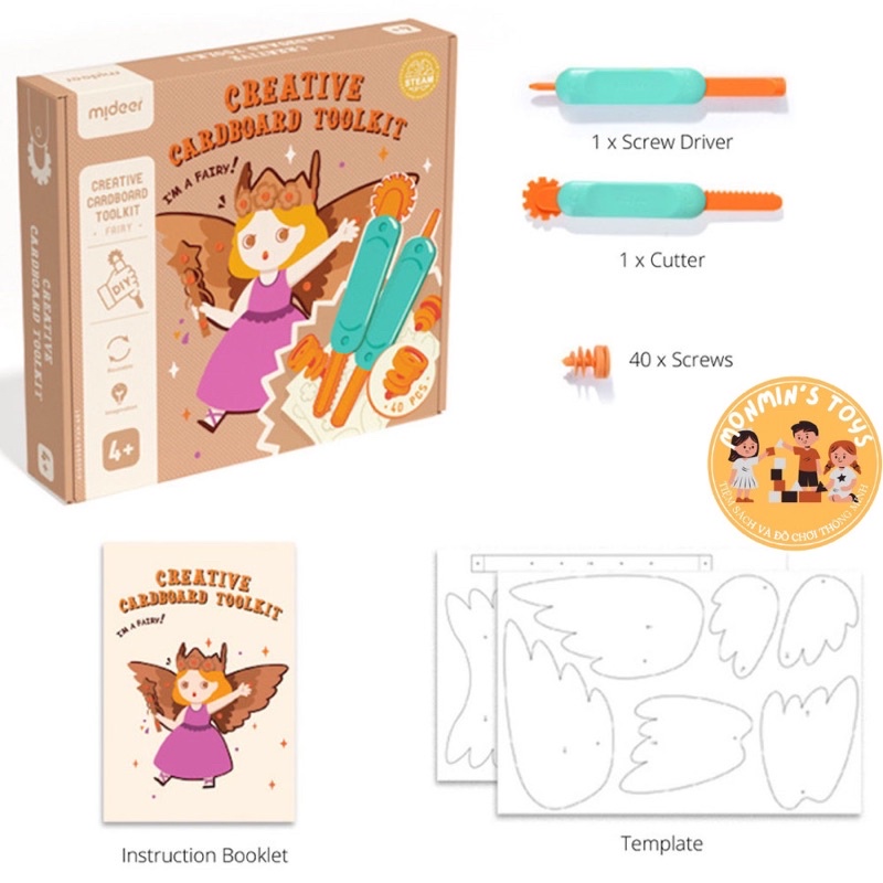 Bộ Đồ Chơi Dụng Cụ Làm Mô Hình Bằng Bìa Carton Mideer_Công Cụ Sáng Tạo Bìa Carton