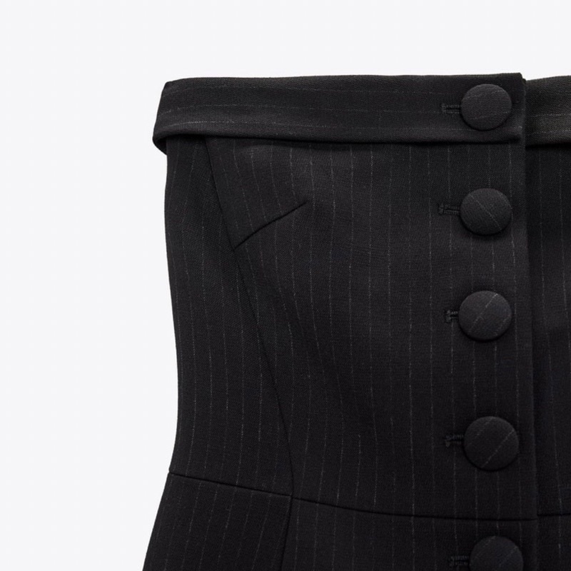 Váy quây đen kẻ sọc nhỏ Za.ra