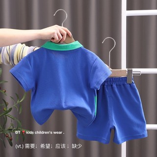 Bộ phẩy xanh cổ bẻ bé trai