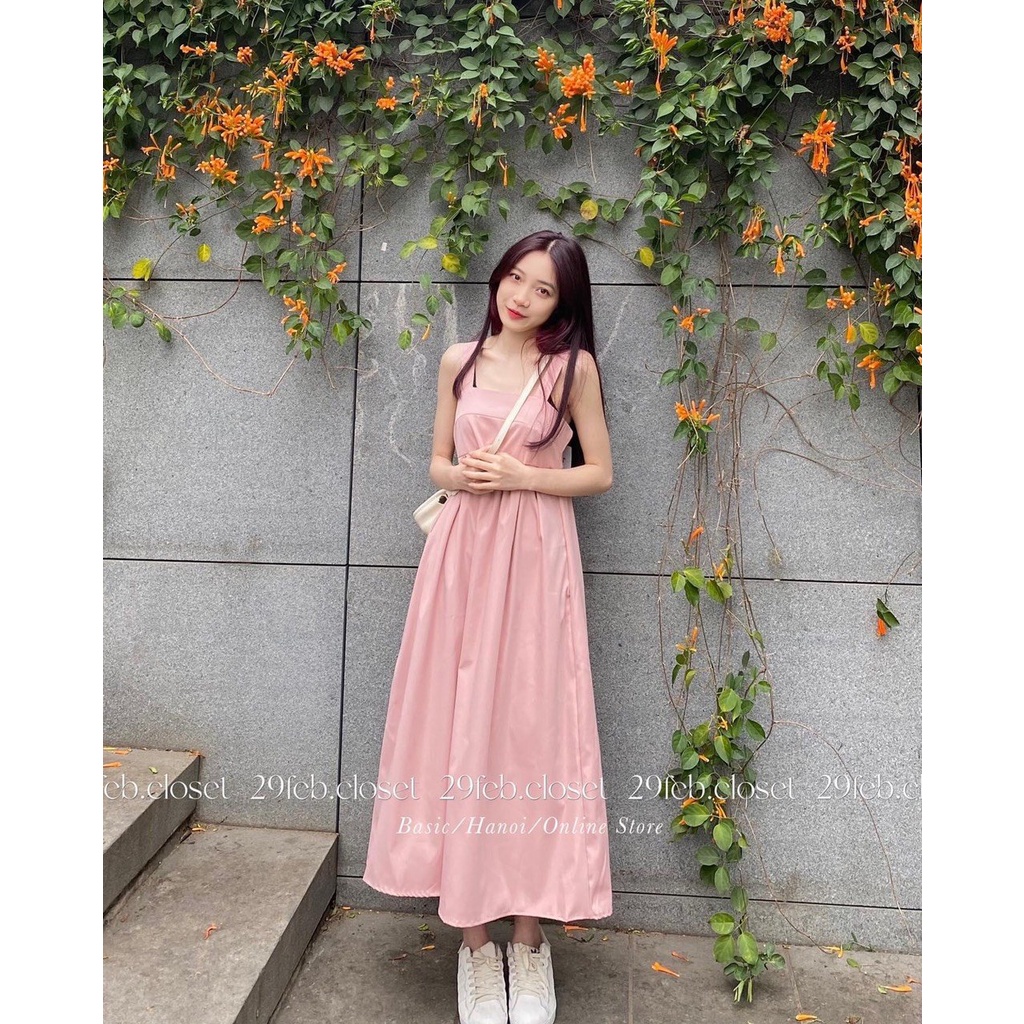 Váy 2 Dây Babydoll Dáng Dài Đầm Hai Dây Maxi Dáng Xòe Babydoll Freesize