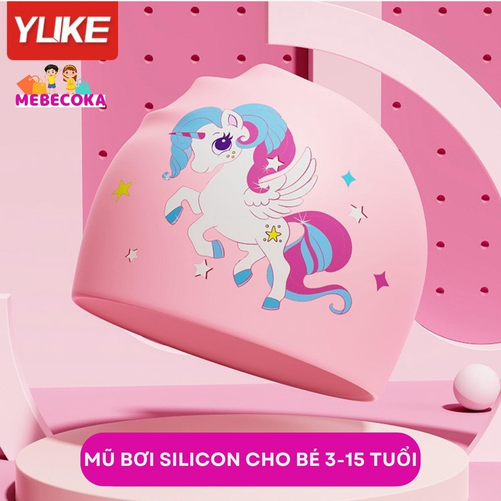 Mũ bơi, nón bơi cho bé từ 3 tuổi tới 15 tuổi, Chất liệu Silicone cao cấp CHỐNG NƯỚC 100%