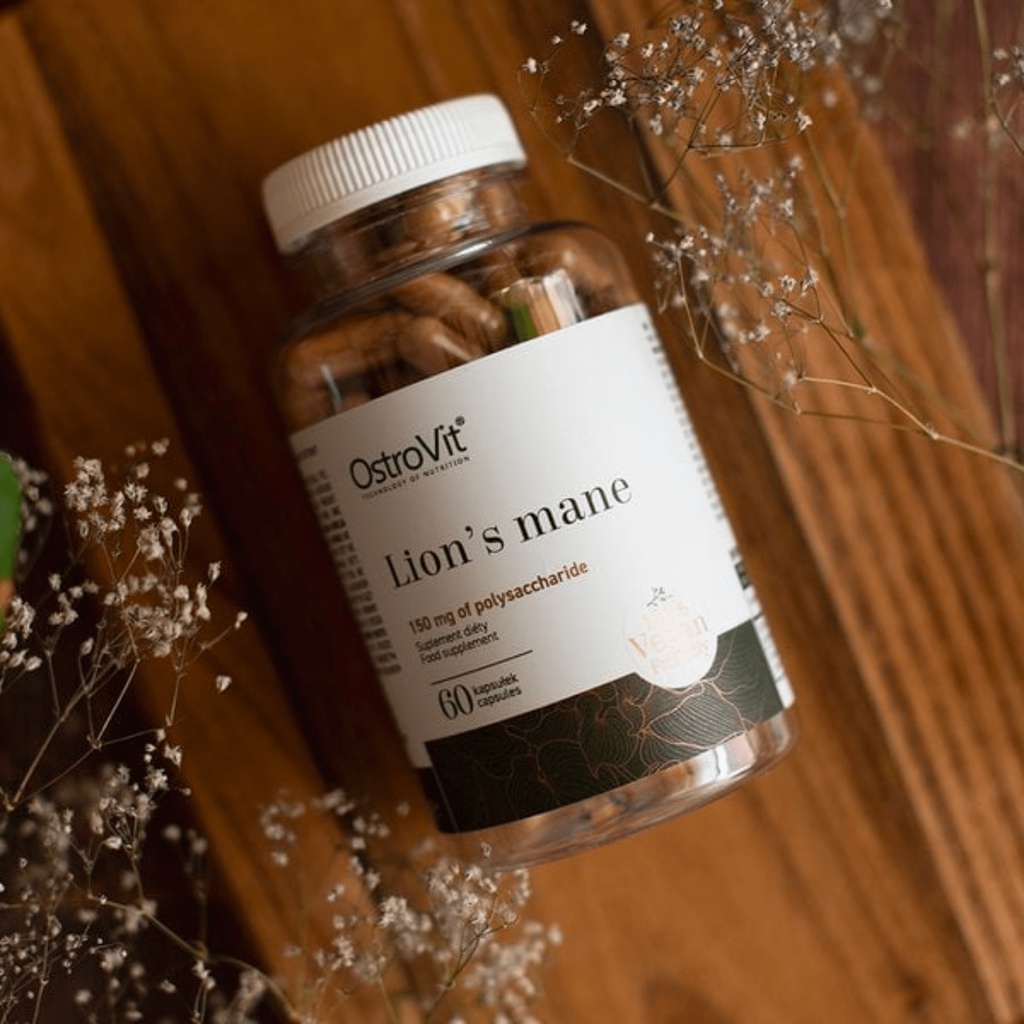 Viên Uống Ostrovit Lion's Mane 60 Viên Nấm Hầu Thủ Hỗ Trợ Thần Kinh, Lo Âu Và Não Bộ