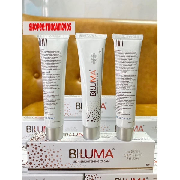 Biluma kem dưỡng trắng da, giảm thâm nám, arbutin, kojic acid cream