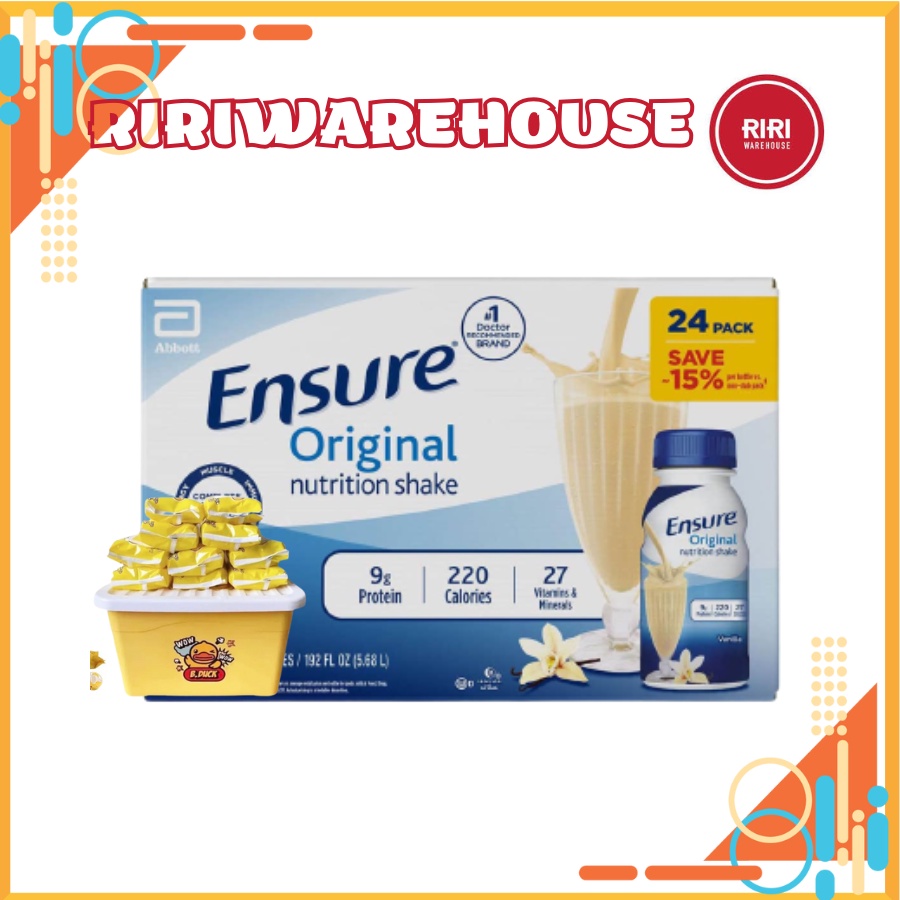 Sữa Ensure nước hương Vani Ensure Original Vanilla 237ml Thùng 24 chai của Mỹ