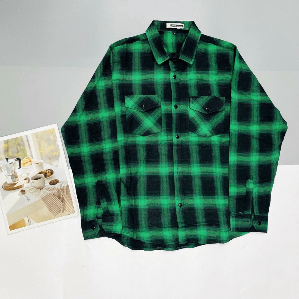 Áo Sơ Mi Caro Nam Cổ Bẻ Vải Mềm Mịn 4 Màu Phong Cách Soái Ca NEW UNISEX