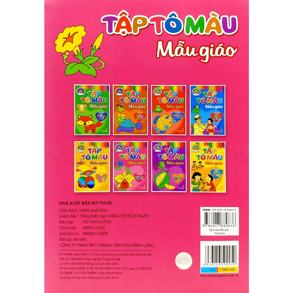 Sách_Tập Tô Màu Mẫu Giáo - Chủ Đề Hoa