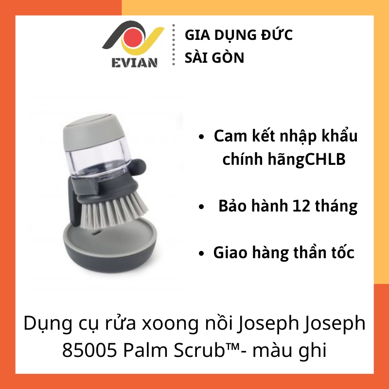 Dụng cụ rửa xoong nồi Joseph Joseph 85005 Palm Scrub™- màu ghi