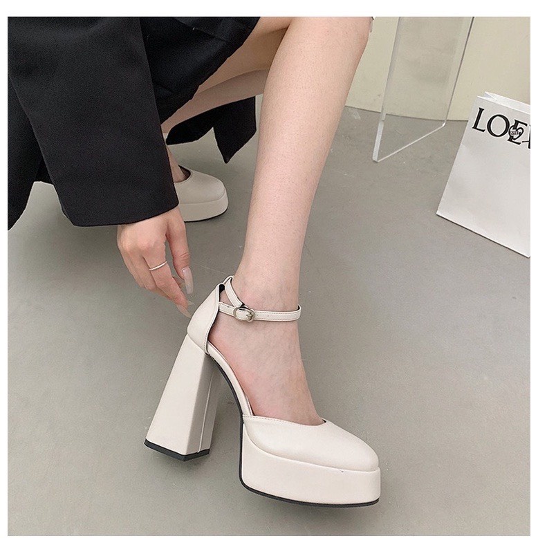 GIÀY CAO GÓT - SANDAL ĐÚP ĐẾ CHÍNH HÃNG 12CM HÀNG CÓ SẴN GIÀY CƯỚI DA LỲ   MẪU NÀY ĐI LÙI 1 SZIE  